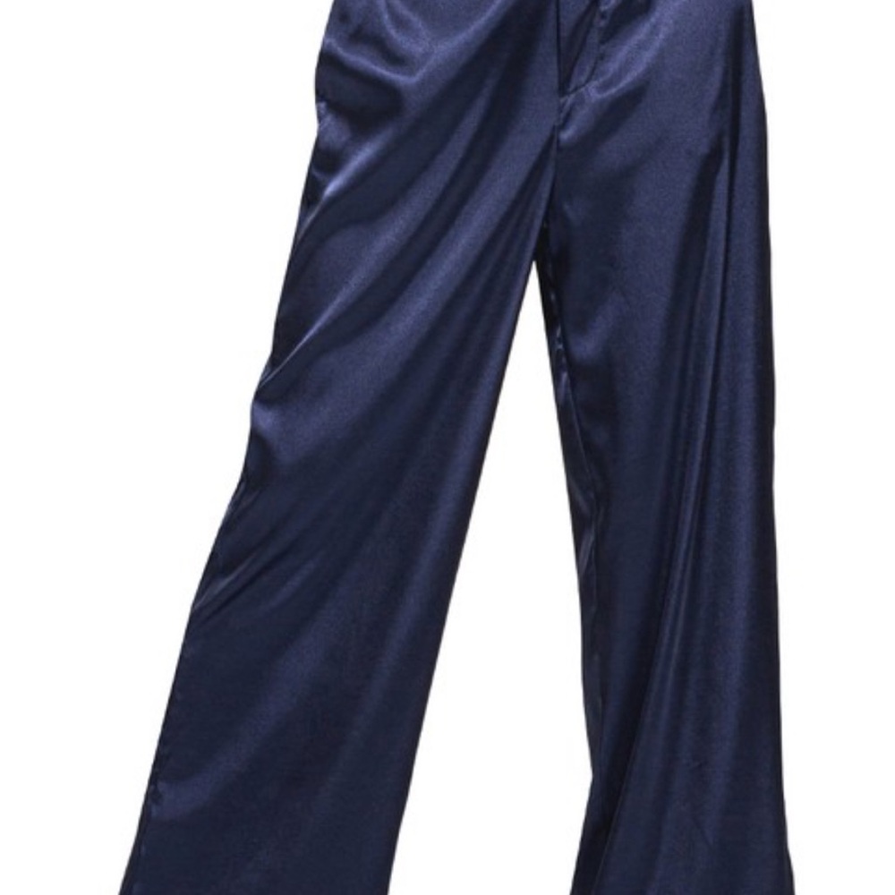 Elegant Navy Wide Leg Pants